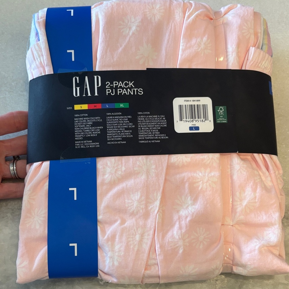 GAP Pink and Multicolor 2-Pack PJ Pants size Large L - Picture 3 of 3